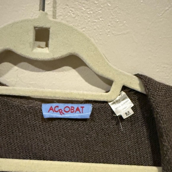 Acrobat Brown Open Front Cardigan Sweater - Picture 3 of 3